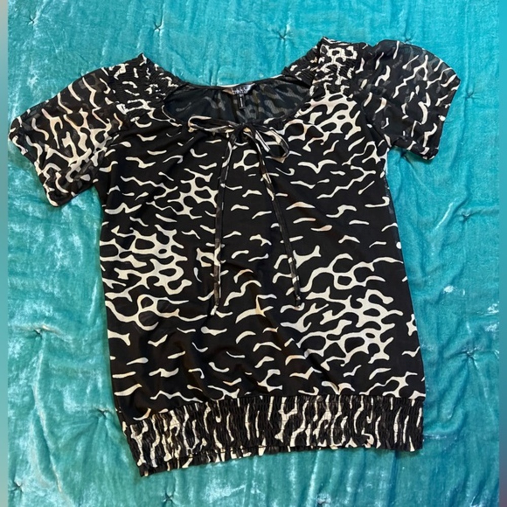 Black and white blouse